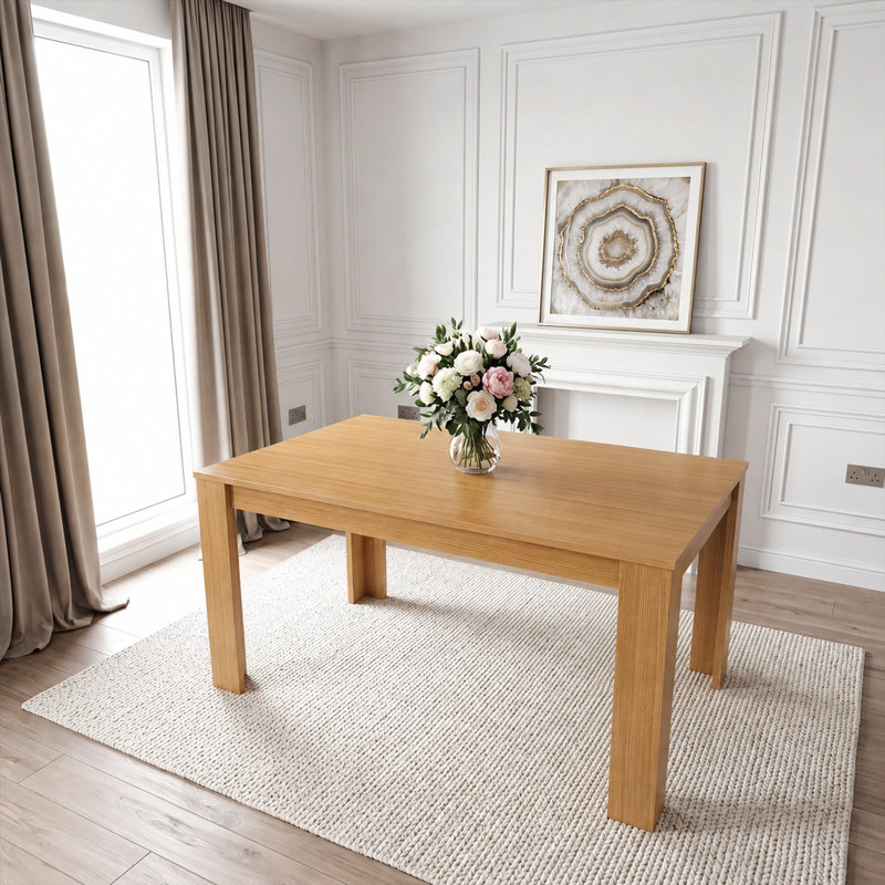 Pruett Oak Dining Table, 72cm H x 140cm L x 80cm W