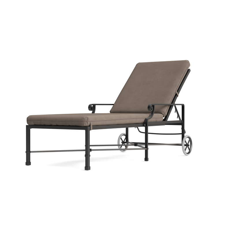 Venetian Outdoor Chaise Lounge, Fusion Charcoal, Textured Pewter