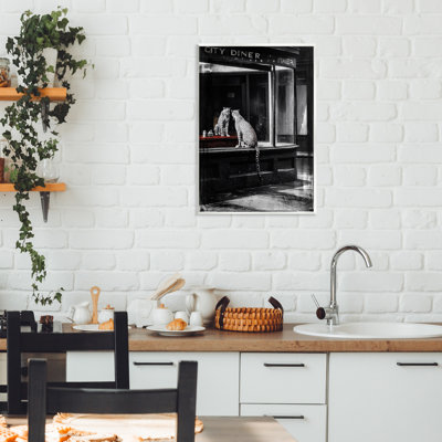 Plaque murale Diner Noir Leopard Reflection, design par Annabelle Hall