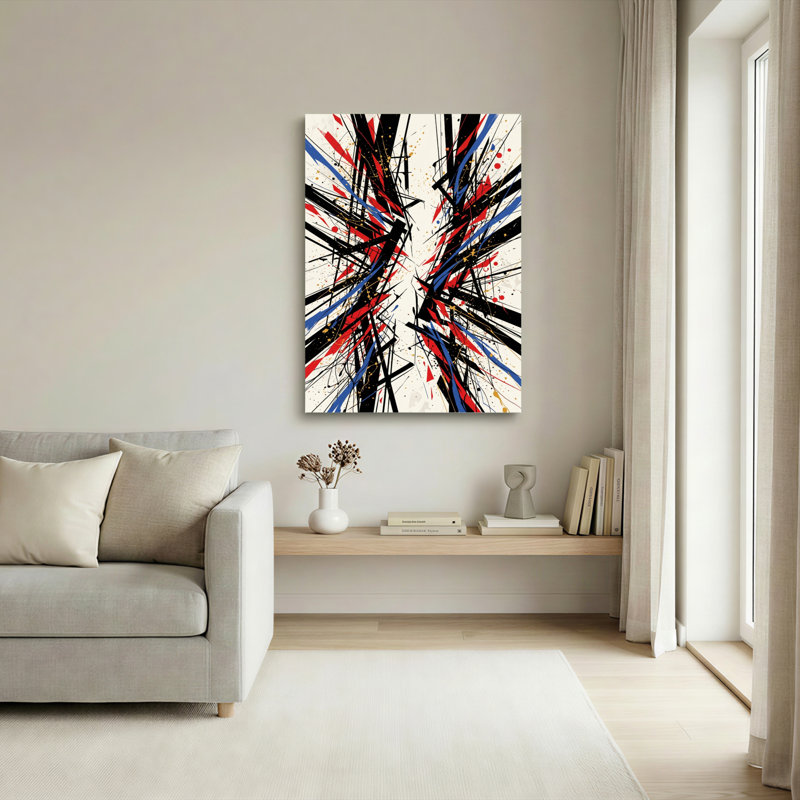 Ensemble de 1 toile murale d'expression abstraite, 36"H x 24"W, Wrapped Canvas