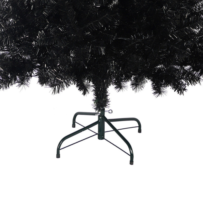 Arbre de Noël artificiel 6 pi avec lumière DEL, arbre de Noël artificiel incurvé pré-éclairé avec 900 pointes, arbre de Noël noir 6 pi