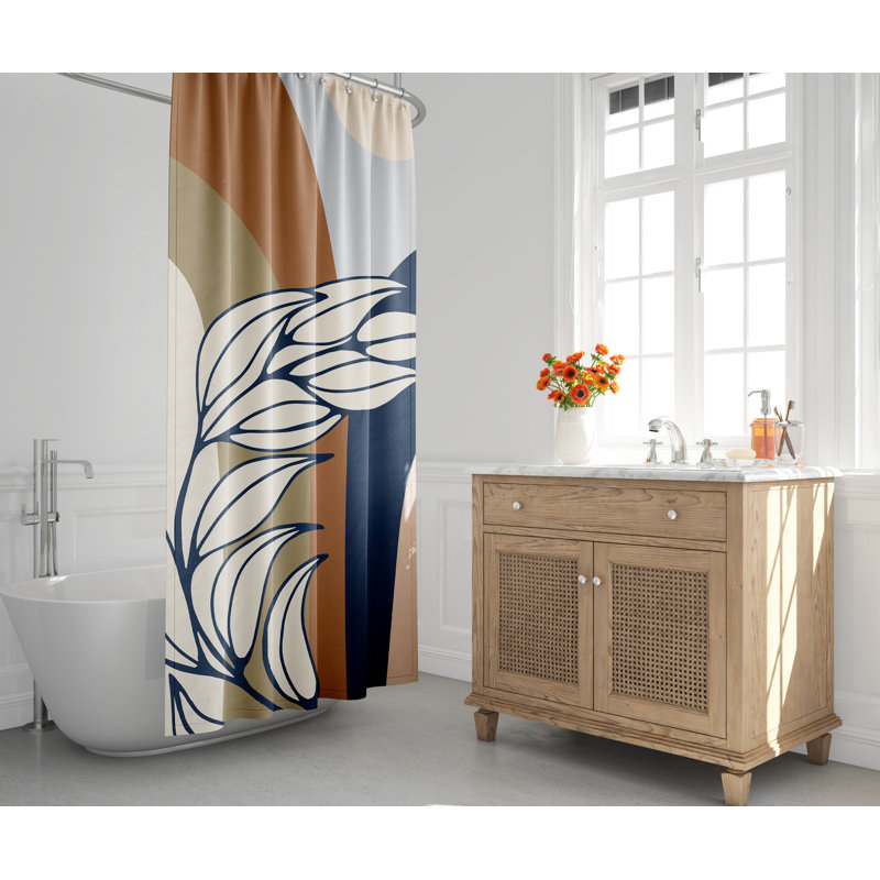 Rideau de douche Dora Mid-Century, Brun