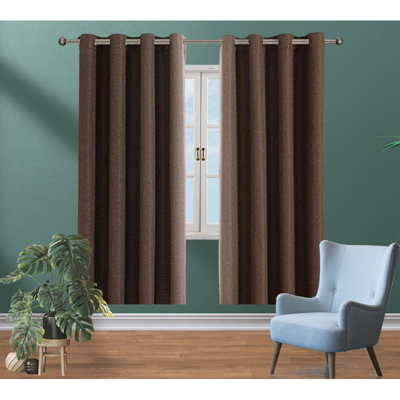 Linen Room Dark Curtains, Cocoa Brown, 52" W x 108" L