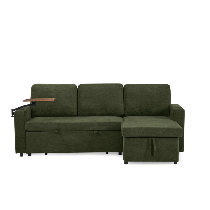 Lit escamotable en chenille avec table rétractable, éclairage décoratif à DEL, ports, porte-gobelets et rangement pour une table d'ordinateur portable multifonctionnelle pour une maison familiale