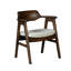 Fauteuil de salle à manger avec dossier courbé Zsy, bois de bouleau noir et similicuir-115151608-115151609