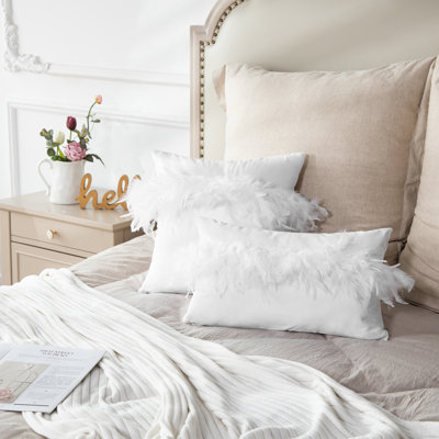 Housse de coussin en plumes