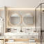 Armoire de rangement murale 31,5 "avec miroir, armoire de rangement pour meuble-lavabo mural avec tablettes réglables en verre, or brossé