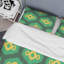 Vert et jaune Ikat Ogee - Ensemble de housse de couette abstrait - Microfibre de polyester-649114110