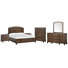 Galbraith Queen Panel Bed 2 Nightstands Drawer Dresser With Shaped Mirror And Drawer Chest