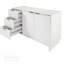 Buffet en bois massif moderne de 55 po avec 3 tiroirs et 3 tablettes Granville-86782985