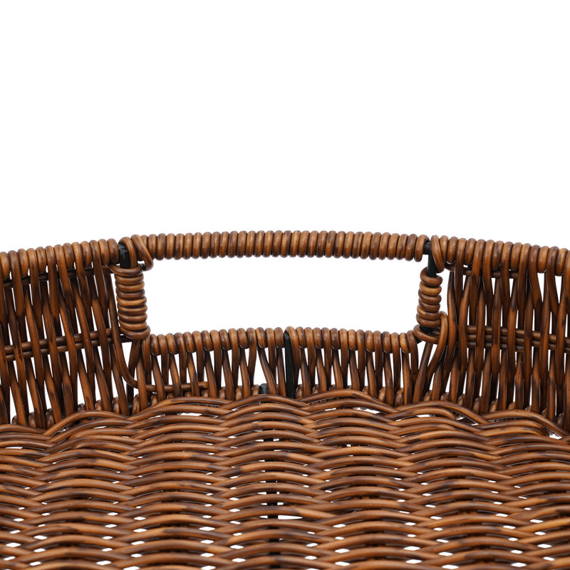 18.8" Foldable Braided Round Side Table