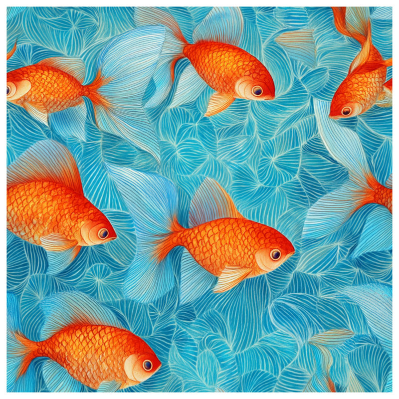 Coussin Goldfish, 14 X 14 pouces