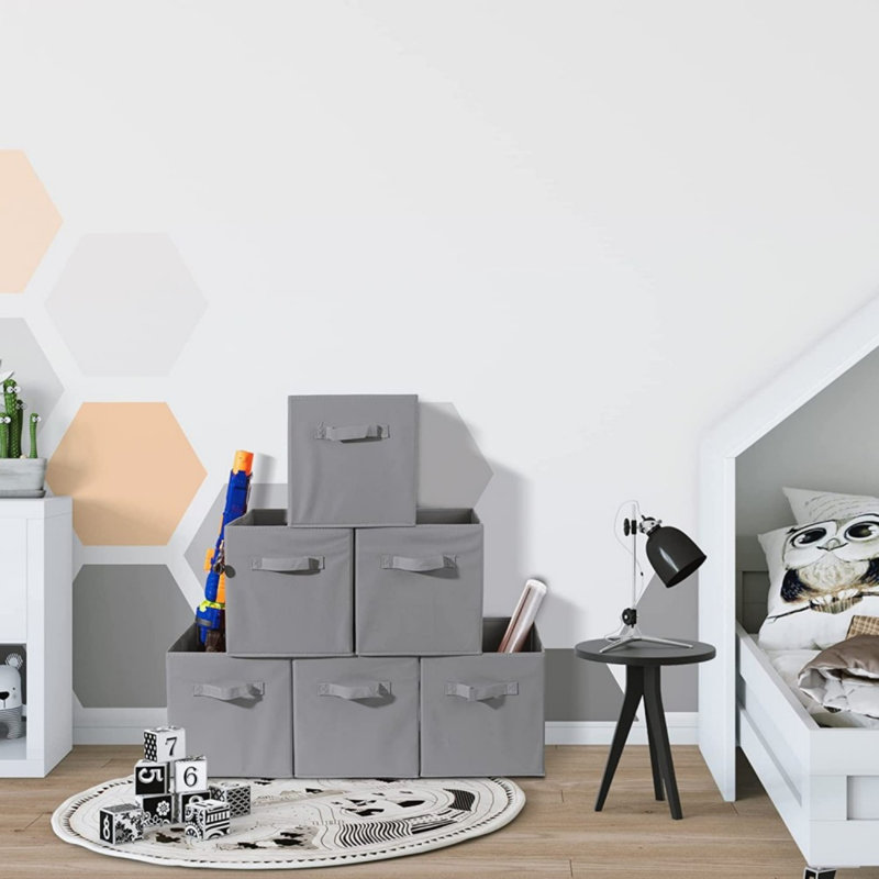 Ensemble de 6 bacs de rangement pliables en tissu