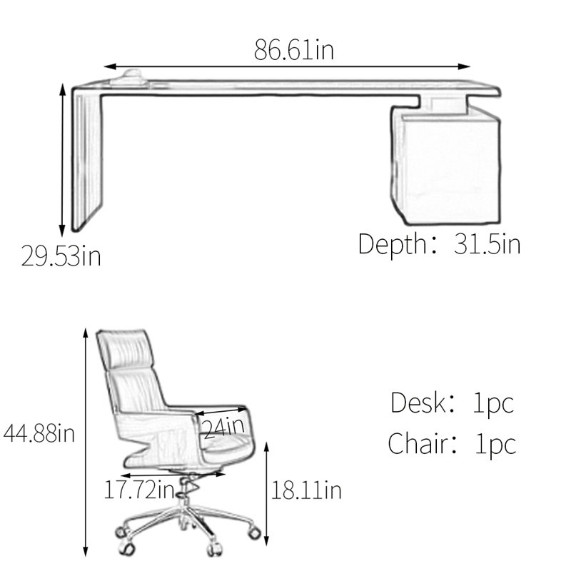 Luxurious Material Harmony Desk