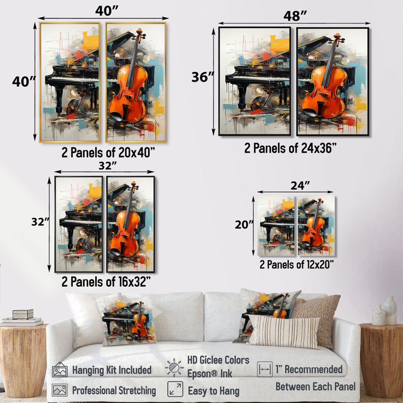«Music Dynamic Ballad Bold» - art mural traditionnel vert, H 36 po x l 48 po, Impression encadrée flottante, Noir
