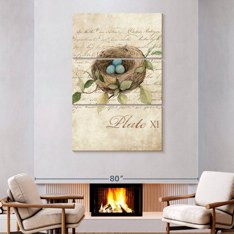Brampt Bird Nest Study, 74" H x 48" W