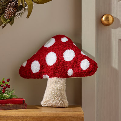Autumn Woodland Crochet Mushroom 3D Shaped Cushion