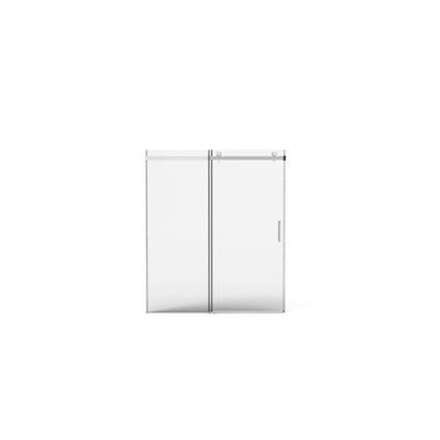 Sliding Shower Door 56" - 60" Wide, 70" High, With 8mm Tempered Glass, Brushed Nickel Finish, Waterproof And Buffer For Seamless Access 56 60 Inches Wide 70 Height, 5/16"(8mm) Thick Double Side Easy