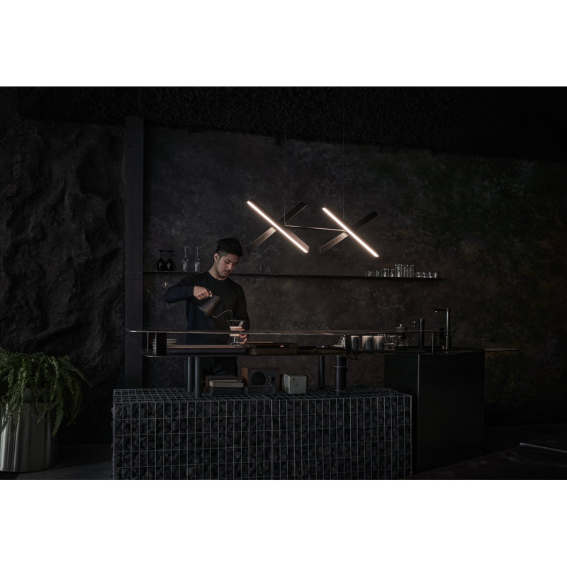 4 - Light LED Pendant, Champagne Gold