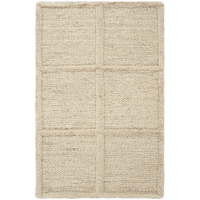Tapis d'intérieur moderne sable 2 pi x 3 pi D Cadre, Rectangulaire 2 pi x 3 pi