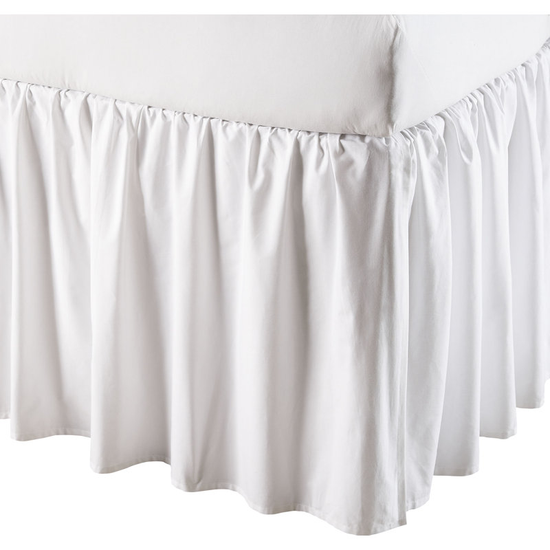 Barrett Ruffled Wrap Around Bed Skirt - Twin, Twin, White