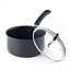 Casserole antiadhésive 2,5 pte avec couvercle Cook N Home Professional, casserole avec poignée Stay-Cool, casserole antiadhésive pour le lait et la soupe, noir-49835518