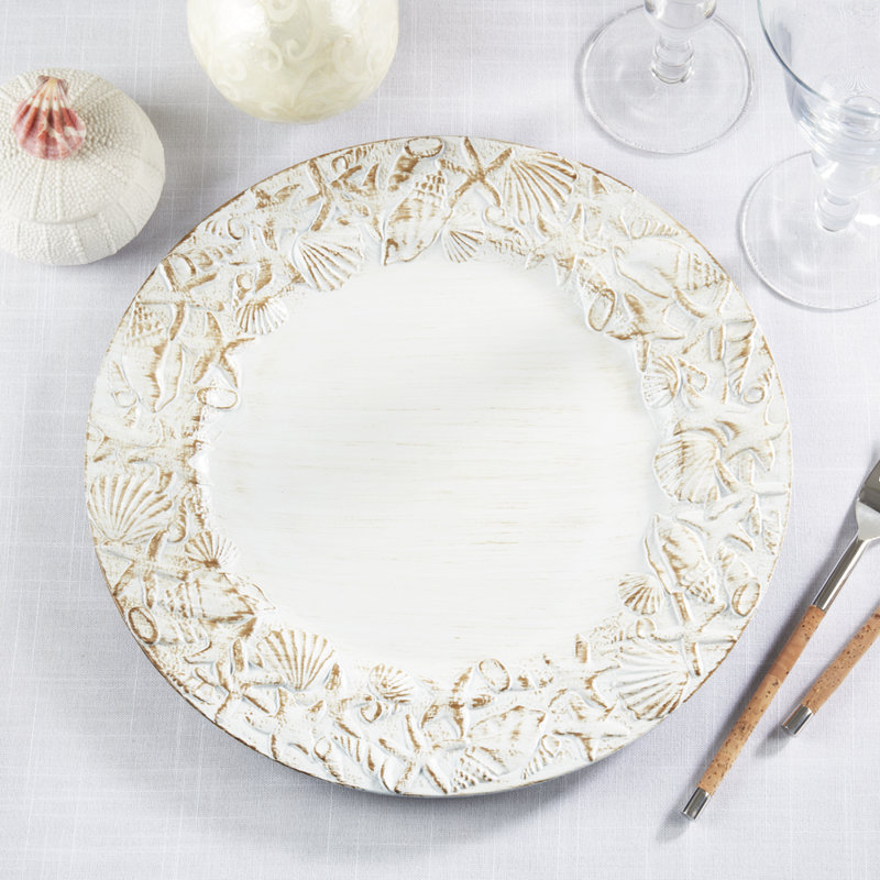 Ensemble de 4 assiettes décoratives 13 "Natural Seashells