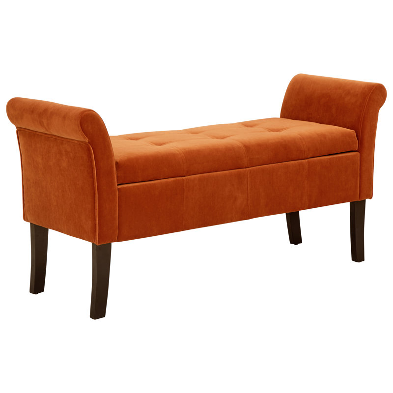 Newtowne Upholstered Storage Bench, Russet