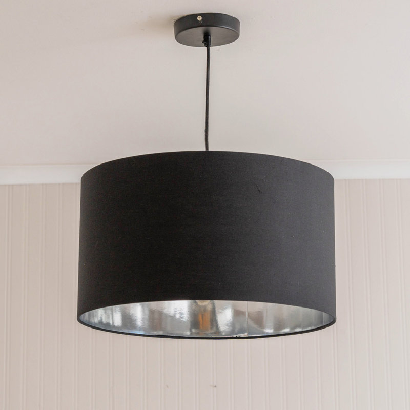 Stulin Linen Blend Lamp Shade in Black, 25cm H  x 45cm W  x 45cm D