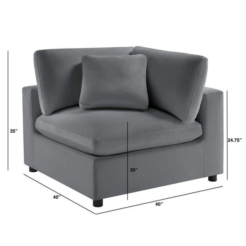 Chaise de coin Jazzmyne, Polyester gris anthracite