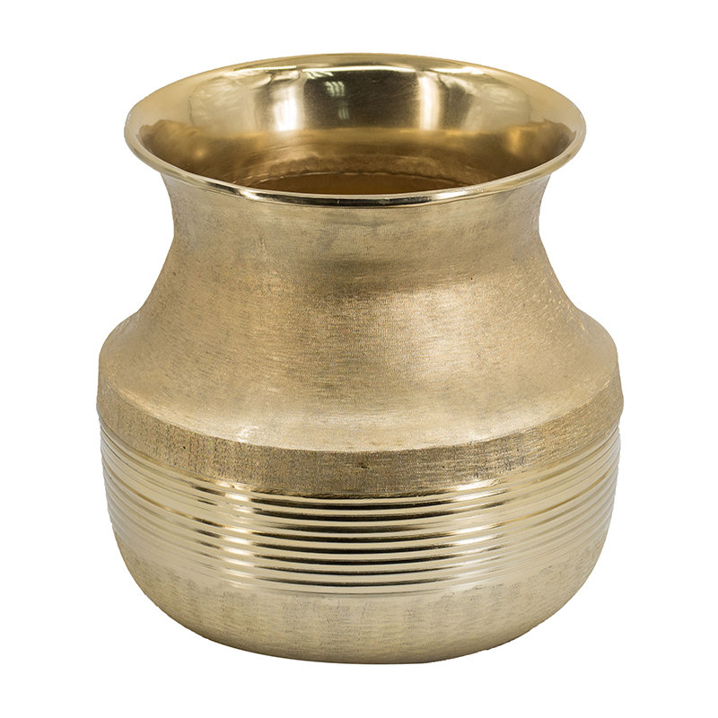 Zeppelin Aluminum Table Vase, Gold, 11.4" H x 11.8" W x 11.8" D