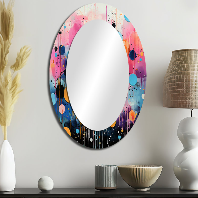 Miroir mural Neon Assemblage I - Rose, 36 po x 24 po