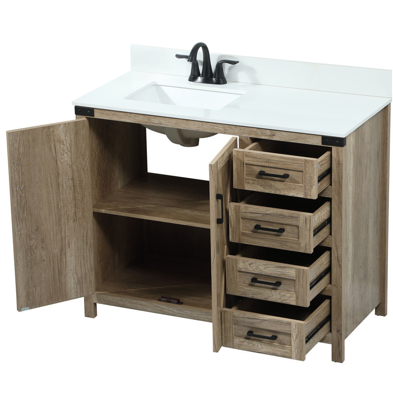 Ensemble de meuble-lavabo simple 42 po Slayton, Chêne naturel