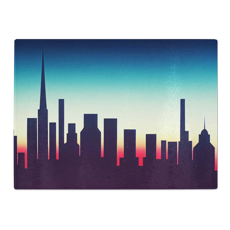 Splendid Skyscraper Skyline  Glass Chopping Board