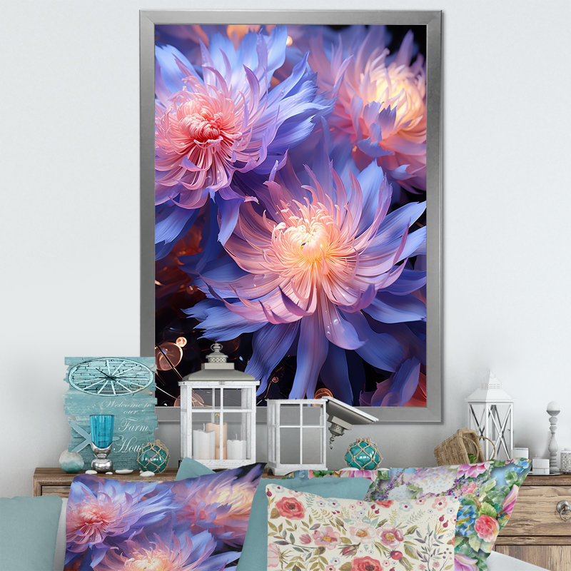 Impression sur toile Dreamy Mauve, H 32 po x l 24 po x P 1 po, Cadre simple argenté