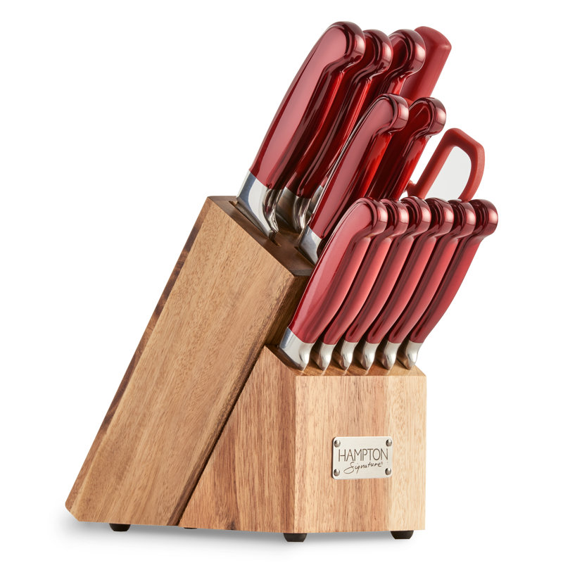 Rorik Red 14 Piece Cutlery Block Set
