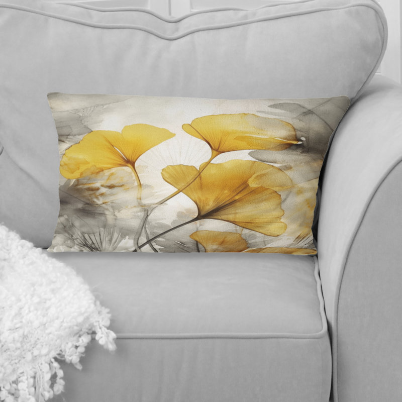 Coussin Palm Tropical Ginkgo Artwork III