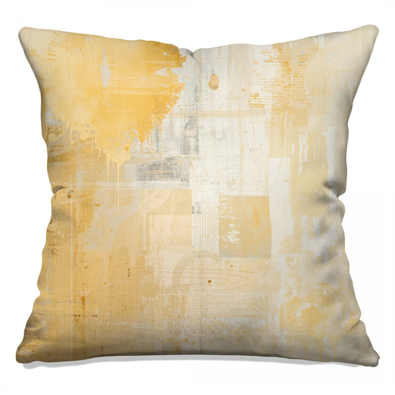 Beige Abstract Texture Double Sided Throw Pillows, 14 x 14 inches