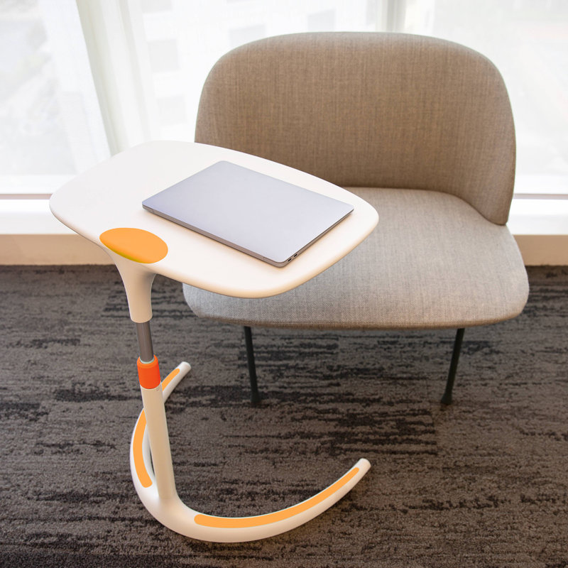 End Table, White/Orange