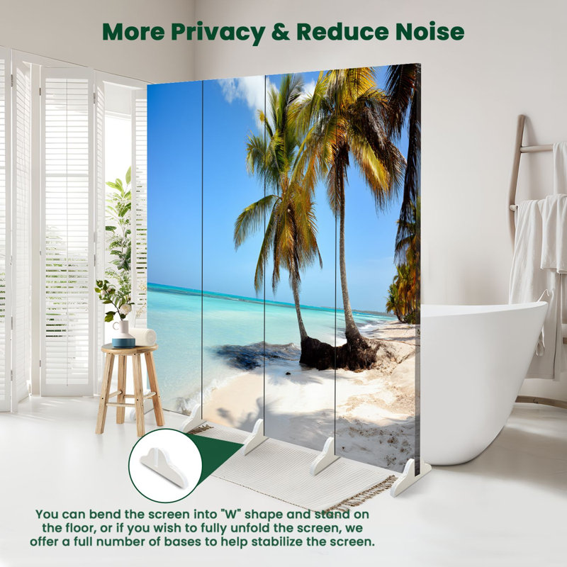 Paravent 6 panneaux paravent Royal Tropical Beach, H 71 po x l 64 po x P 1 po, 4