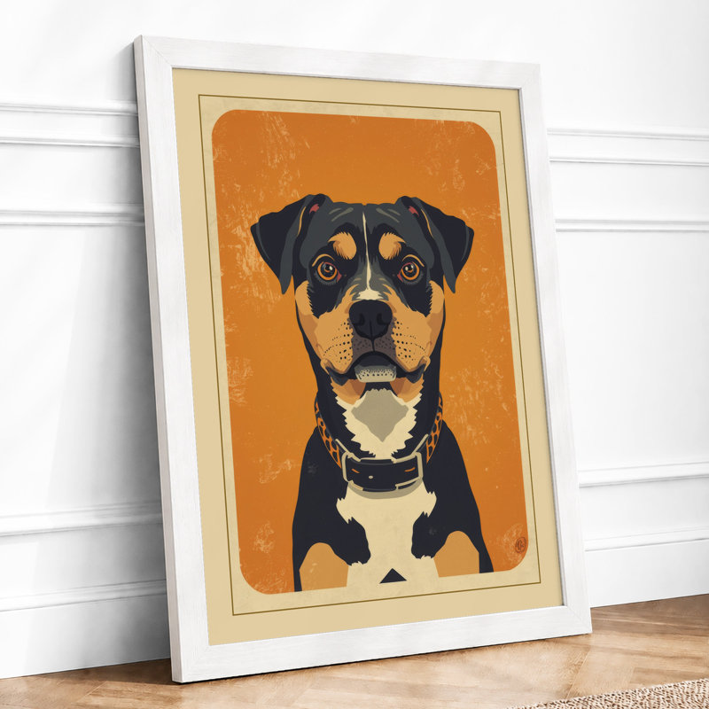 Portrait Of A Watchful Hound Modern - Print, A4 - 29.7 x 21.0 cm, White