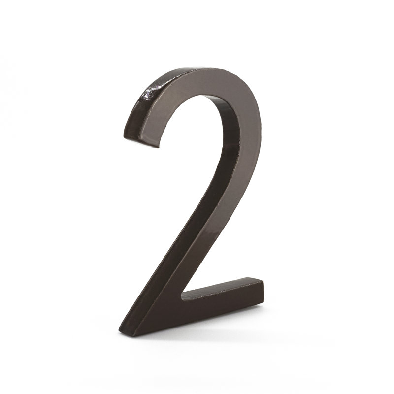 Numéro de maison à fixation flottante 6 po, 2, Bronze romain