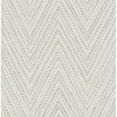 Lainey Green Stitched Chevron Wallpaper