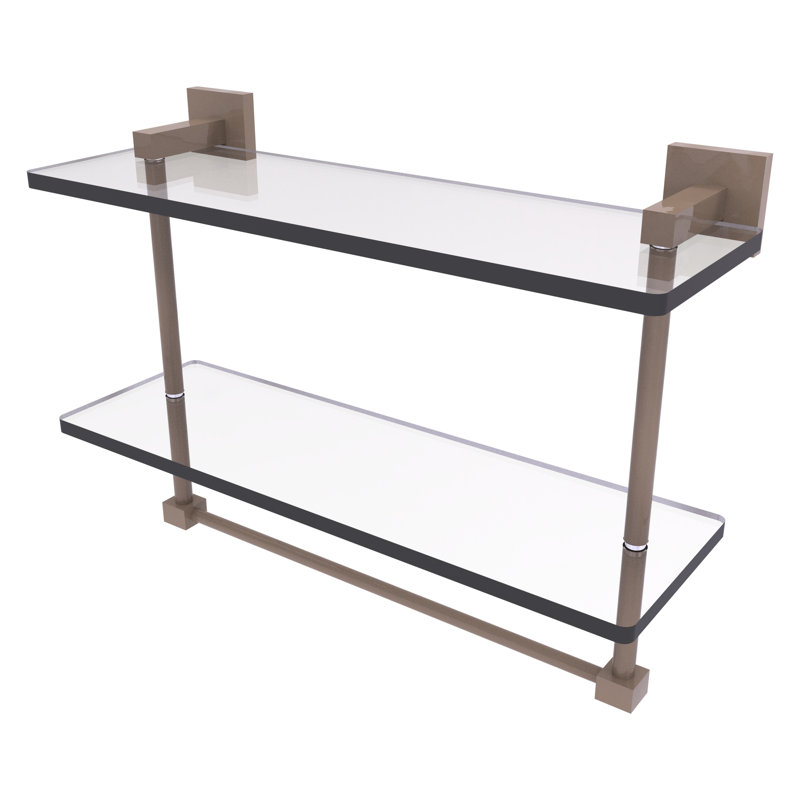 Haranu 2 Piece Tiered Shelf with Towel Bar, Shaded Beige, 11.7" H x 22" W x 5.7" D