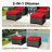 5-Piece PE Wicker Patio Furniture Set with 2 Chairs,Ottomans,Side Table & Red Cushion-1550034391
