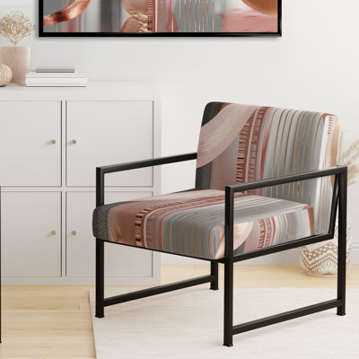 Chaise d'appoint rembourrée rose et rose