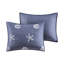 Literie réversible 4 pièces bleu marine - coton avec corail brodé, courtepointe rembourrée double / grand, rembourrage, facile à nettoyer-128860108-128860107