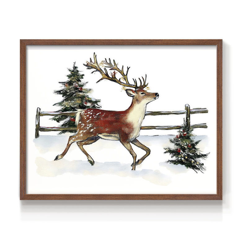 Art de Noël - DCCXV III - Reproduction encadrée - Restickable, H 22 po x l 28 po, Noyer