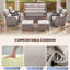 Ensemble de conversation pour patio en osier pour 7 personnes avec coussins de 6 po Wickes Haven-573176081-581142073
