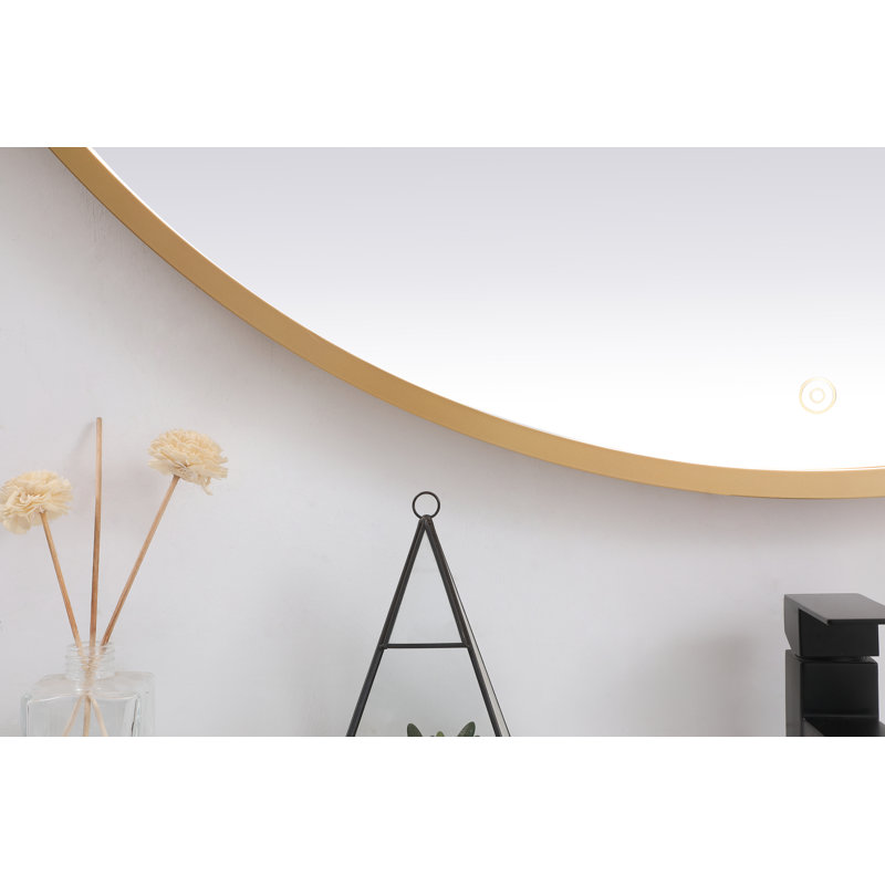 Miroir de salle de bain Pickard, Laiton, 45 po x 45 po